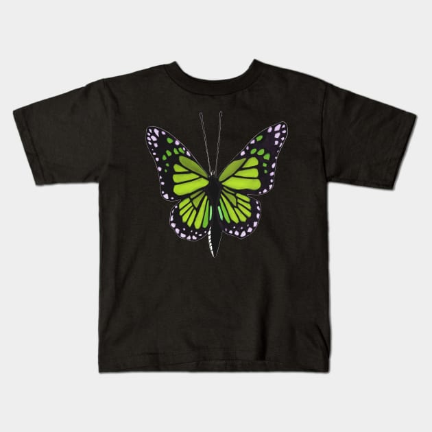 Butterfly 02m, transparent background Kids T-Shirt by kensor